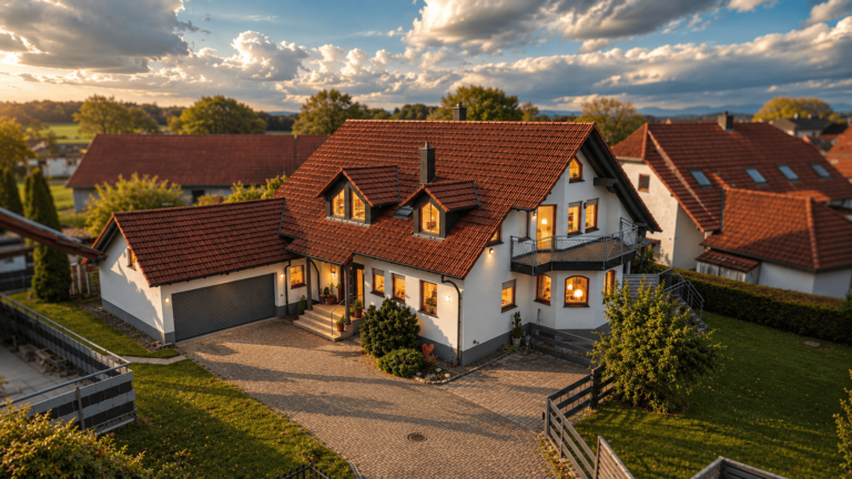 KI Außenansicht mit dramatischem Himmel