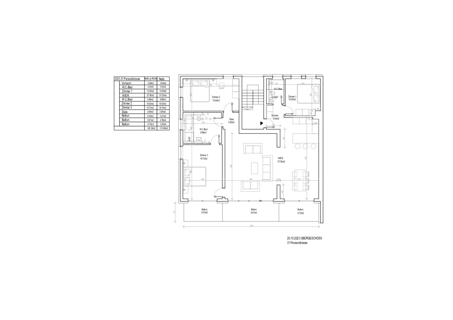 31-OG-Grundriss bemaßt