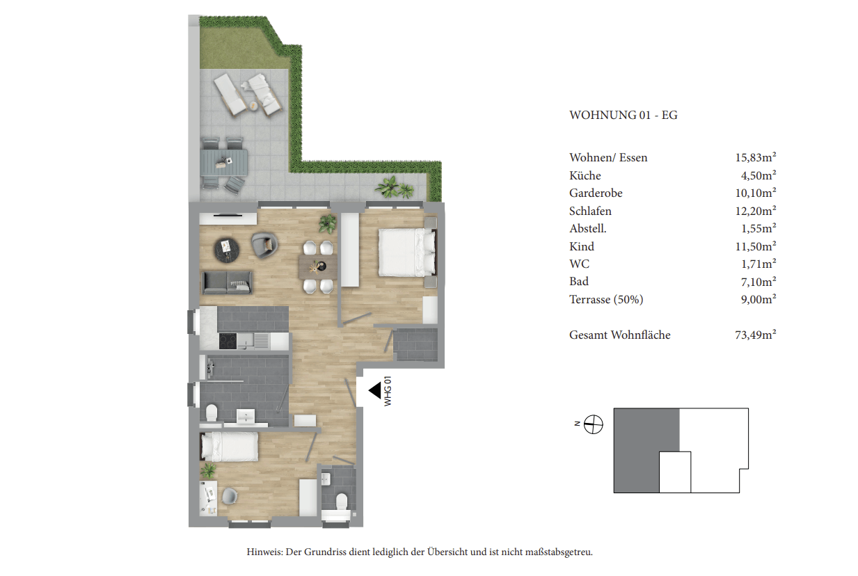 Grundriss WOHNUNG 01 - EG